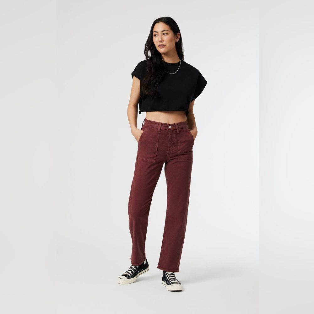 Mavi Shelia Front Pocket Straight Leg Pants brown‎ size 27 nwt